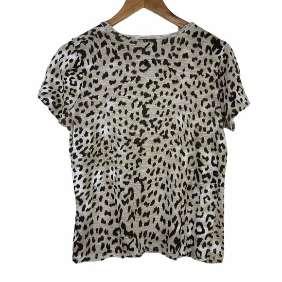 Chaser Animal Leopard Print Roar Shirt Short Sleeve Embroidered Shirt Size Small - Picture 3 of 7